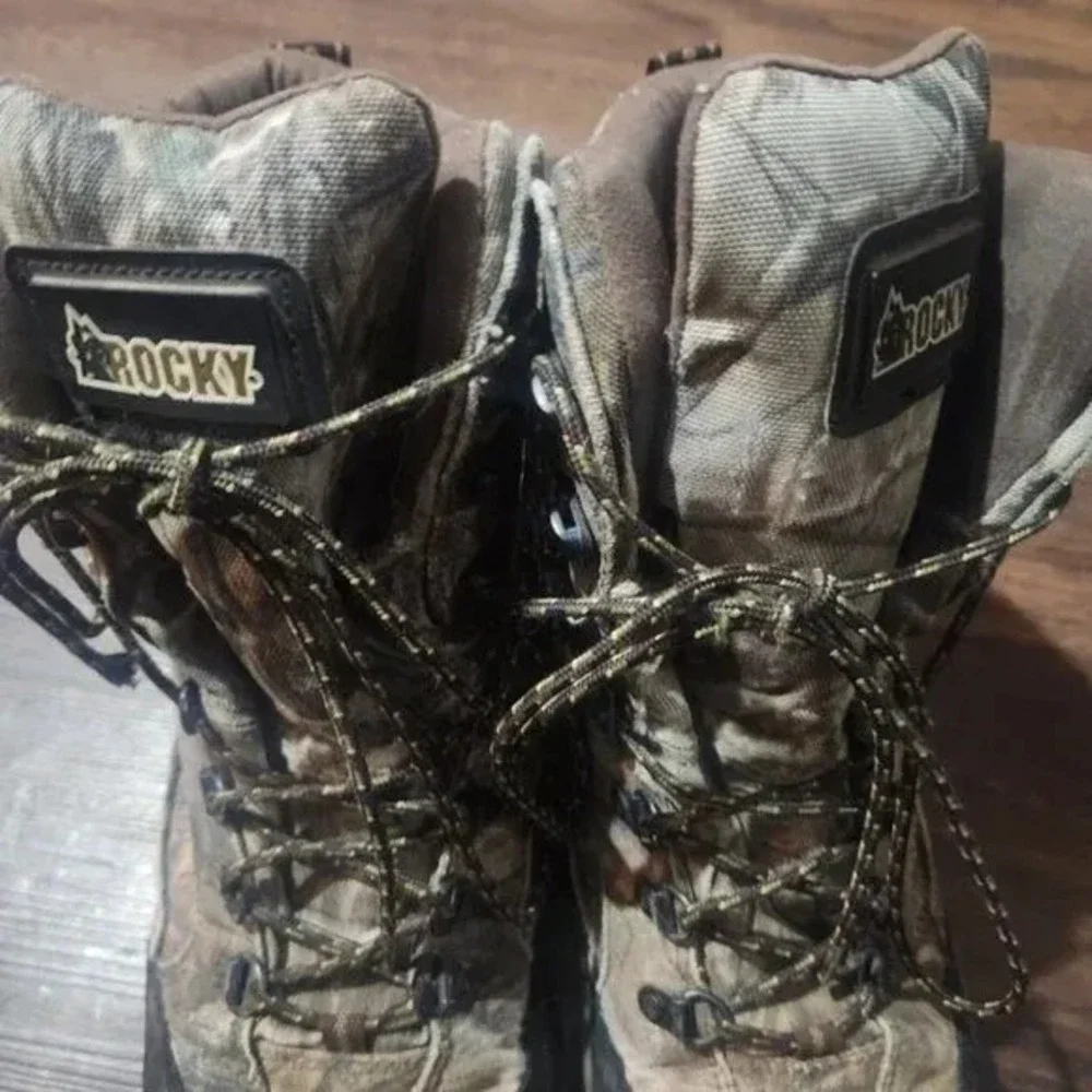 Rocky Lynx GTX Hunting Boots Mens‎ 13 Gore-Tex Camo Woodland Lace Up Waterproof